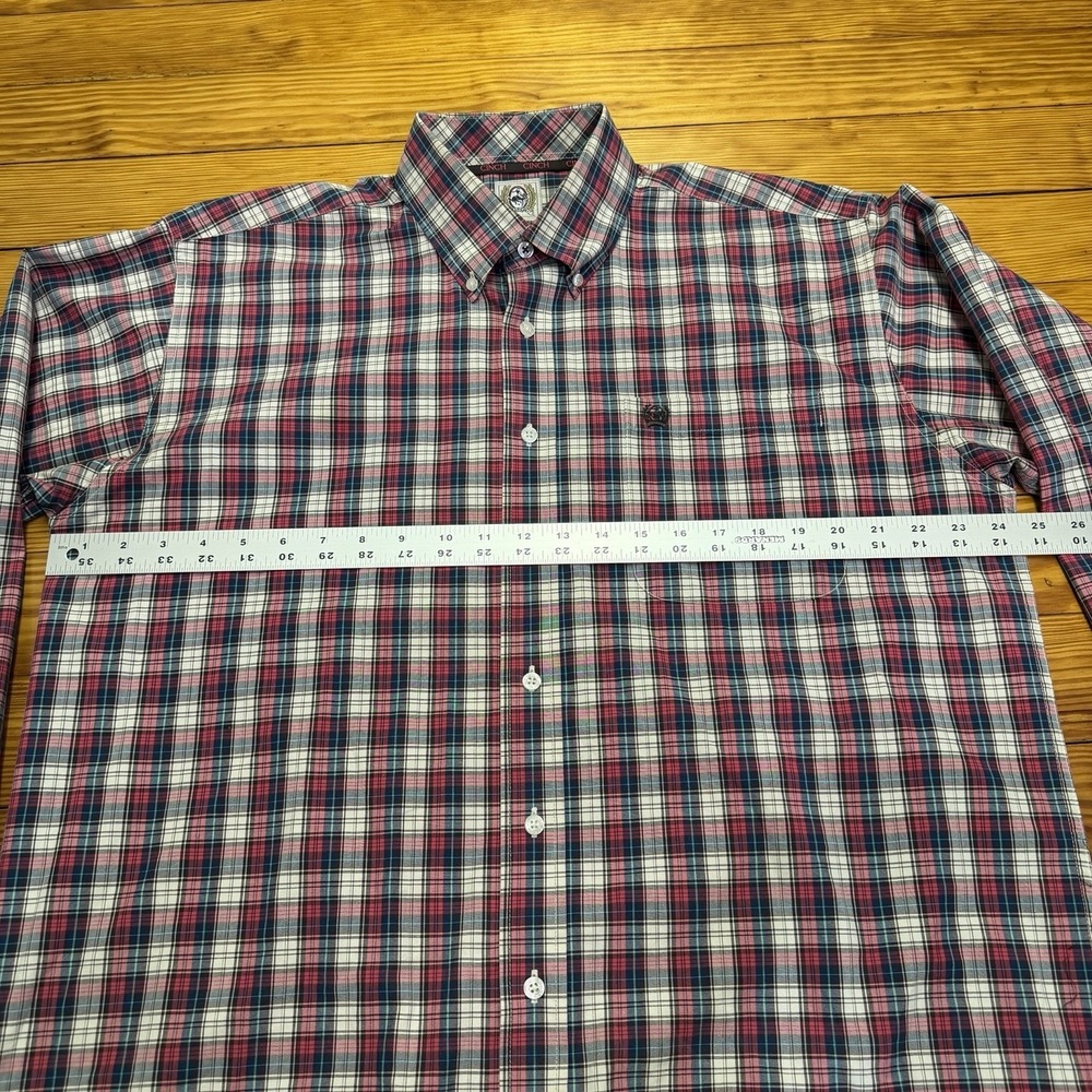 Cinch Shirt Men's Western Cowboy Pink Blue Plaid Button Down Long Sleeve Medium - Picture 8 of 11